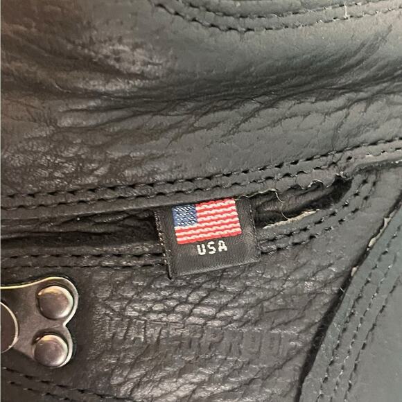 Thorogood Black Leather Biker Boots Mens 11.5 Waterproof Workwear Rugged Hiking - Picture 7 of 11